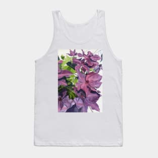 Purple pink clematis watercolour painting Tank Top